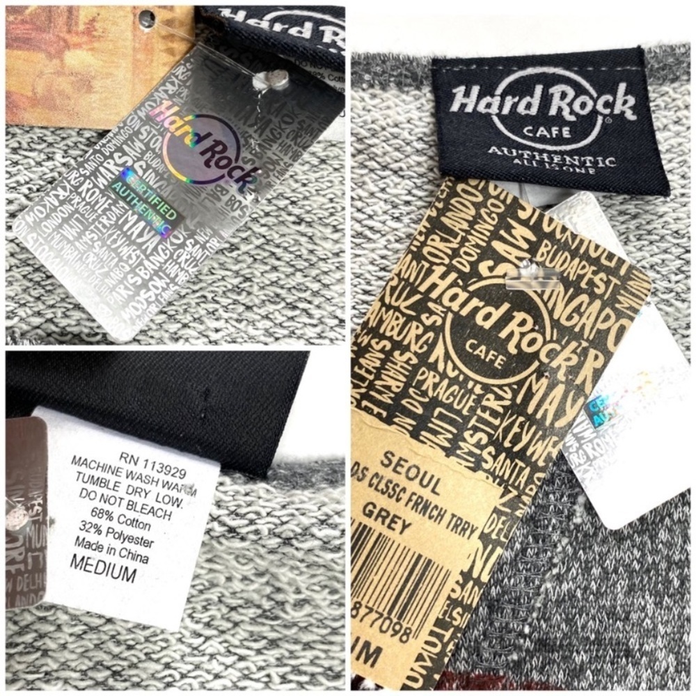 HARD Rock Cafe Seoul Classic French Terry Logo Pullover Sweatshirt in Gray New - Picture 5 of 7